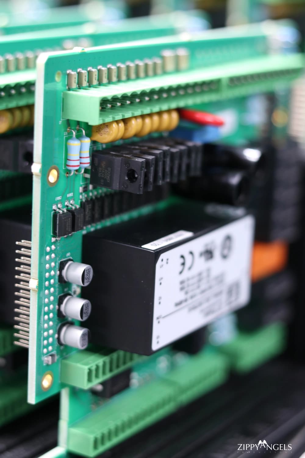 Close up of electronics circuit board